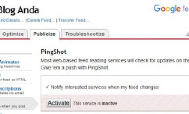 Tutorial Mendaftarkan dan Memasang Blog ke Feedburner