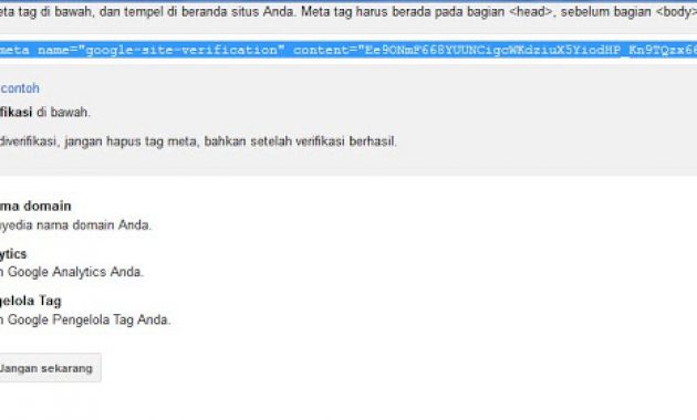 Cara mendaftar dan Verifikasi Blog ke Google Webmaster Tool