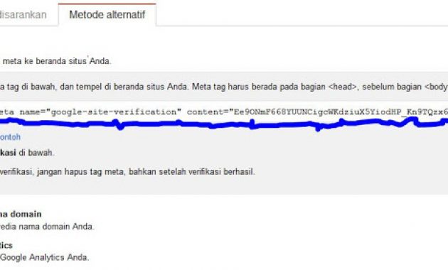 Cara mendaftar dan Verifikasi Blog ke Google Webmaster Tool