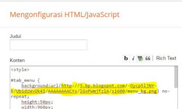 Tutorial Membuat Menu Navigasi di Blog dengan Kode Javascript
