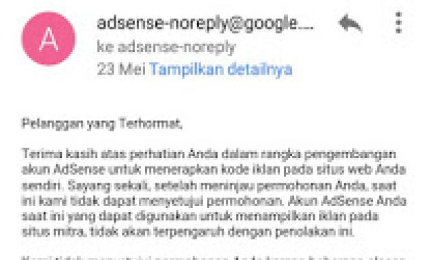 Berapa kali anda ditolak adsense?