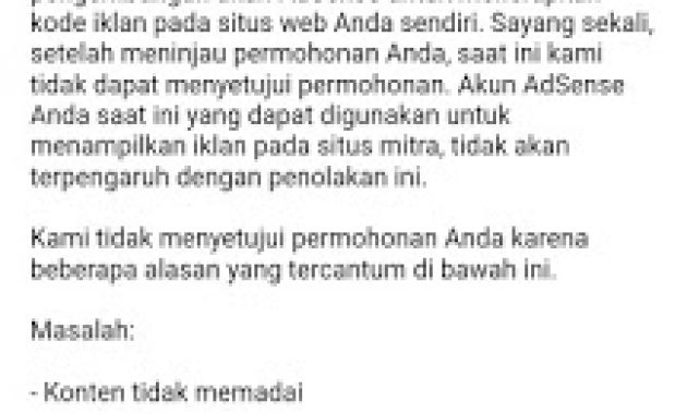 Diterima Adsense Full Approve Setelah Penolakan 11 kali