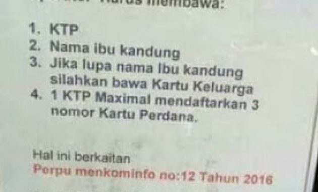 Cara Registrasi Ulang Kartu Prabayar