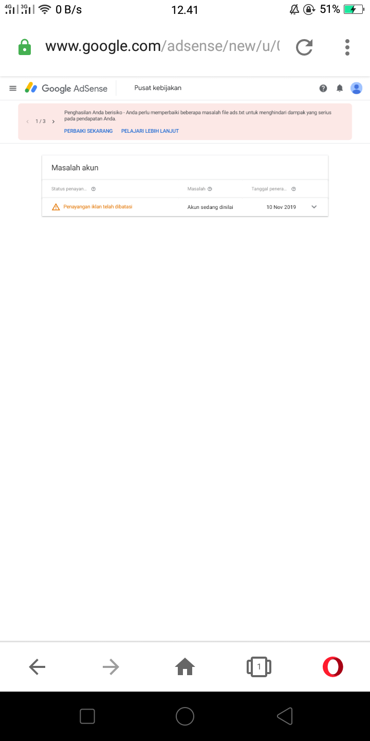 Cara Mengatasi Iklan Adsense di Batasi