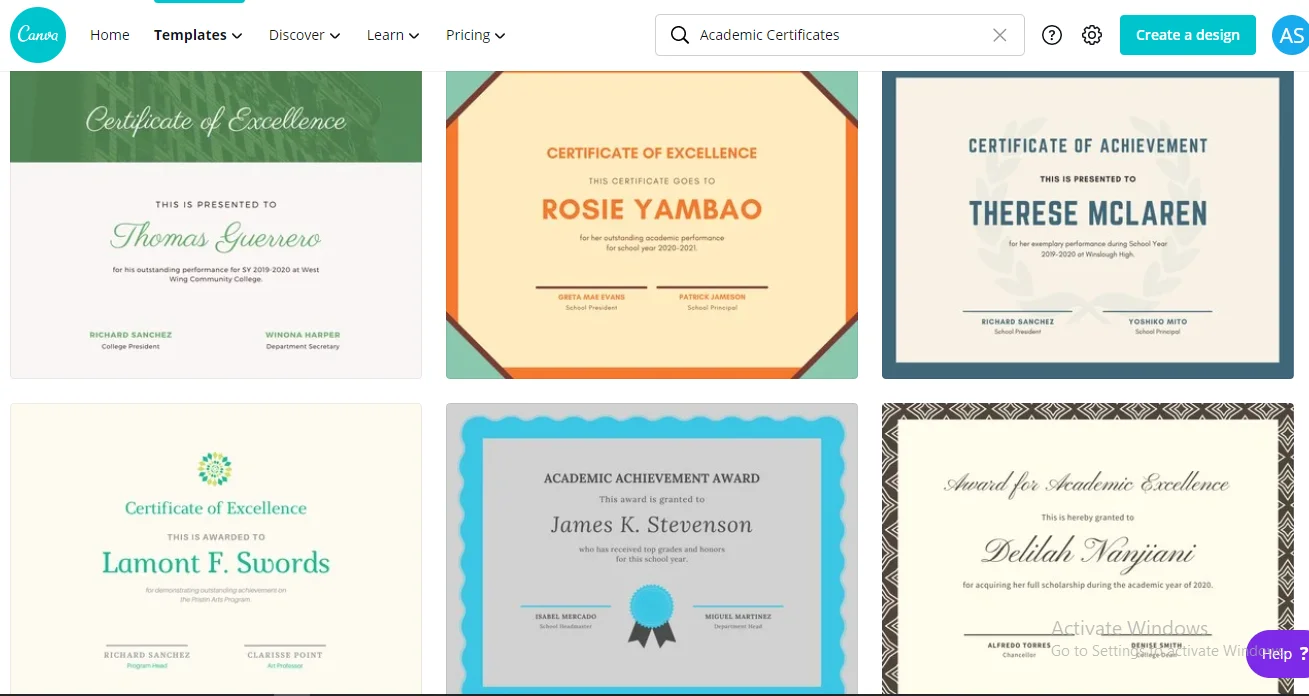 Template Sertifikat Akademik