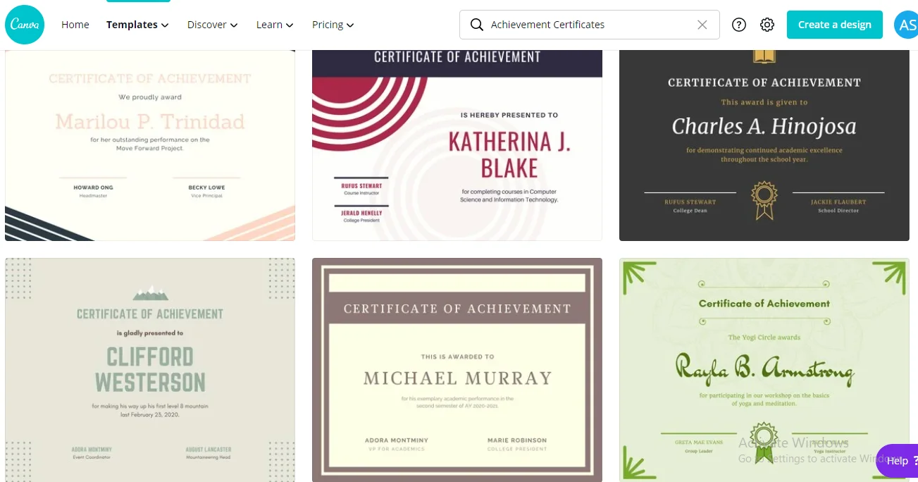 Template Sertifikat Prestasi