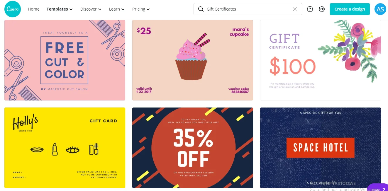 Template sertifikat hadiah