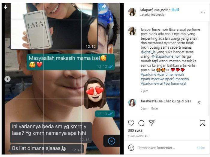 Isi WhatsApp Gisella Anastasia dan Lala, pengasuh Rafathar.